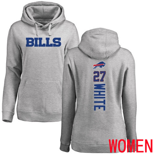 NFL Women Buffalo Bills #27 Tre Davious White Ash Backer Pullover Hoodie Sweatshirt->buffalo bills->NFL Jersey